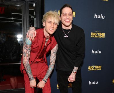 Colson Baker AKA Machine Gun Kelly and Pete Davidson attend the premiere of "Big Time Adolescence" at Metrograph on March 05, 2020 in New York City. 