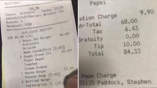 A picture of the receipt was uploaded to social media, but later deleted. (Twitter)