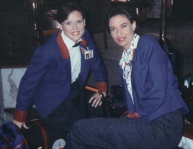 The couple met while both working as airline stewardesses.