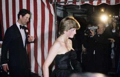 Princess Diana and the black strapless dress that caused a scandal at her  first public outing as Prince Charles' fiancée in 1981