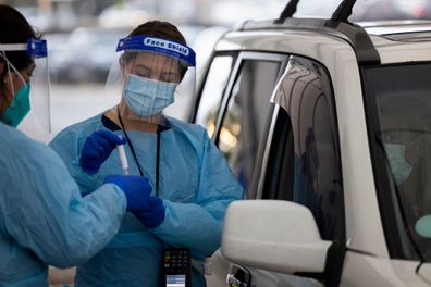 NSW yesterday recorded its highest number of coronavirus cases, with 172 locally acquired infections. (Photo by Brook Mitchell/Getty Images)