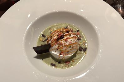 The floating island with pralines and roasted pistachio cream was a highlight.