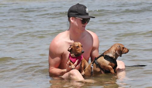 Cooling off in Melbourne, where temperatures soared.