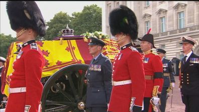 Queen Elizabeth's funeral procession in London.