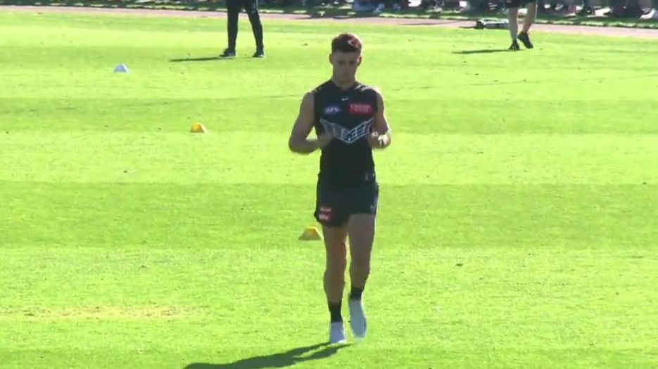 Nick Daicos was seen running in his return from a knee injury.