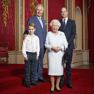 New photos of the Queen and her heirs show how much George has grown