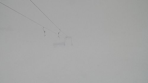 A chairlift at Thredbo was barely visible by 10am today. (Thredbo)