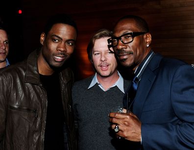 LOS ANGELES, CA - APRIL 12:  Actor Chris Rock, actor David Spade and actor Eddie Murphy attend the after party for the Los Angeles premiere of Screen Gems' "Death at a Funeral on April 12, 2010 in Los Angeles, California.  (Photo by Alberto E. Rodriguez/Getty Images)