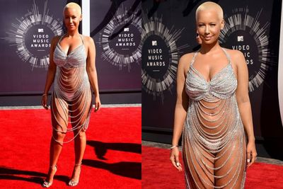 For the last time Amber Rose, bejewelled body bling is <I>not</i> clothing. <br/><br/>We repeat, IT IS NOT CLOTHING.