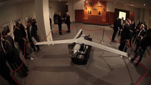 A ScanEagle unmanned aerial vehicle is seen at the Australian War Memorial in Canberra, 2013