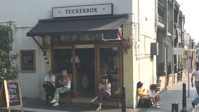 Tuckerbox cafe Sydney council fines small bench outside small business James Martin