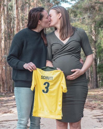 Megan Schutt and Jess Hollyoake announced they were expecting in 2021.