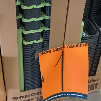 $1 storage container from Bunnings 