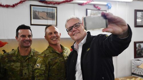 Australian Prime Minister Scott Morrison visiting Iraq yesterday.