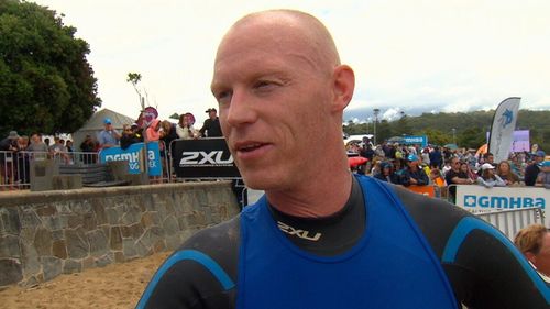 A year on from his injuries, Trent has competed in the world's largest open-water swim.