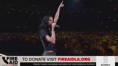 Katy Perry performs at the FireAid LA Benefit Concert, January 2025