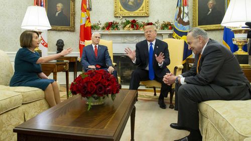 Nancy Pelosi, Mike Pence, Donald Trump and Chuck Schumer had a heated exchange in the White House.