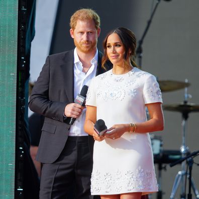 NON-EXCLUSIVE: Sept 24, 2021 - Prince Harry and Meghan Markle at Global Citizen Festival on September 25, 2021 in New York City.  (Photo Credit Jackson Lee)