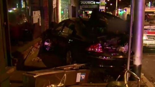 Driver mounts kerb and crashes into shops in Melbourne’s east