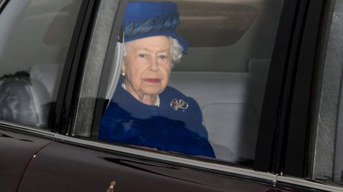 Queen Elizabeth appears in public for the first time in a month following heavy cold