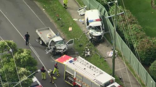 A police car was involved in a major crash in Queensland's south-east in Caboolture. 