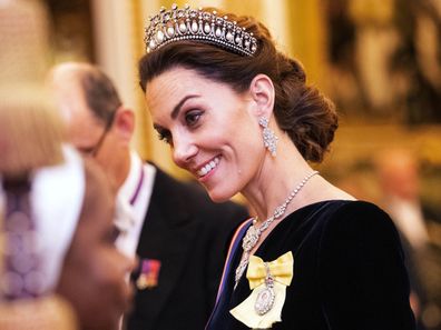 Kate Middleton wears Princess Diana's tiara and Queen's jewels for Diplomatic Corps Reception at Buckingham Palace