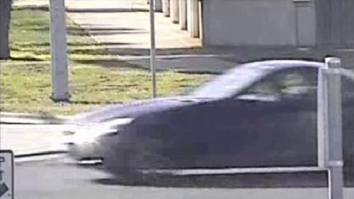 The black Mercedes-Benz caught on CCTV. (Victoria Police)
