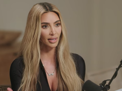 Kim Kardashian has become emotional talking about protecting her children during an interview on the Angie Martinez IRL podcast.