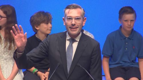 NSW Premier Dominic Perrottet speaking at the NSW Liberal election campaign launch.