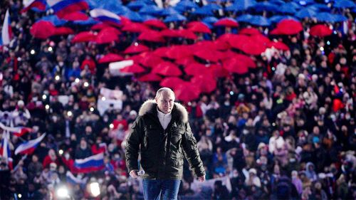 Russian President Vladimir Putin at a concert.