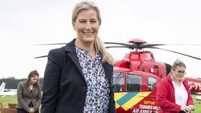 Sophie, Countess of Wessex visits Thames Valley Air Ambulance at White Waltham Airfield on September 3, 2020.