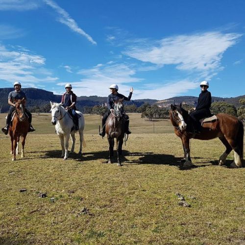 "Out riding the range with my pony pals" (Instagram/janewdv)