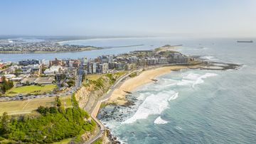Newcastle Beach, NSW, Australia.  Newcastle is the second most populated area in the Australian state of New South Wales.