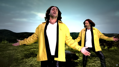 Jon Hamm and Jimmy Fallon recreate Creed's With Arms Wide Open music video