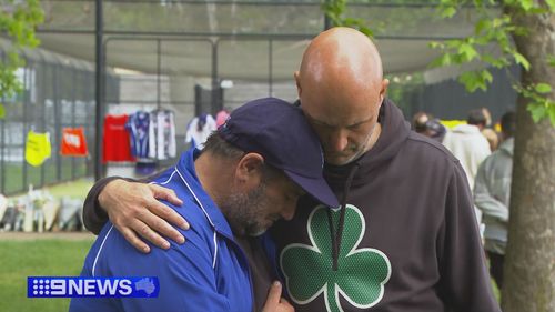 Jace Austin (left), pictured alongside Ben's uncle Dave Anstey, said the family was overwhelmed by support in the wake of the teenager's tragic death.