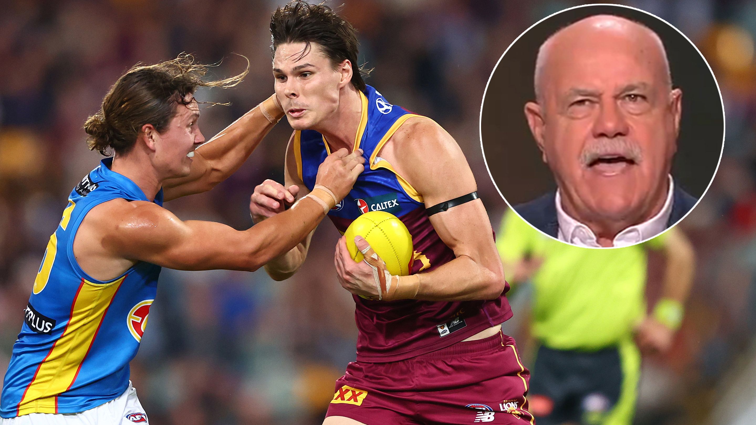 Leigh Matthews has teed off on the officiating of holding the ball.