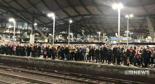 Thousands of footy fans were left fuming last night when a mass shutdown at two Melbourne train stations left them stranded. 