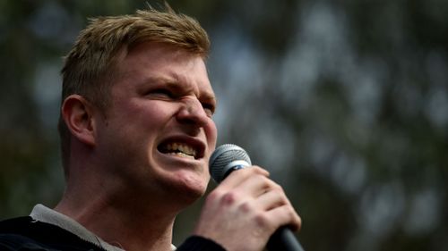 Leader of the Victorian branch of the United Patriots Front, Blair Cottrell. (AAP)
