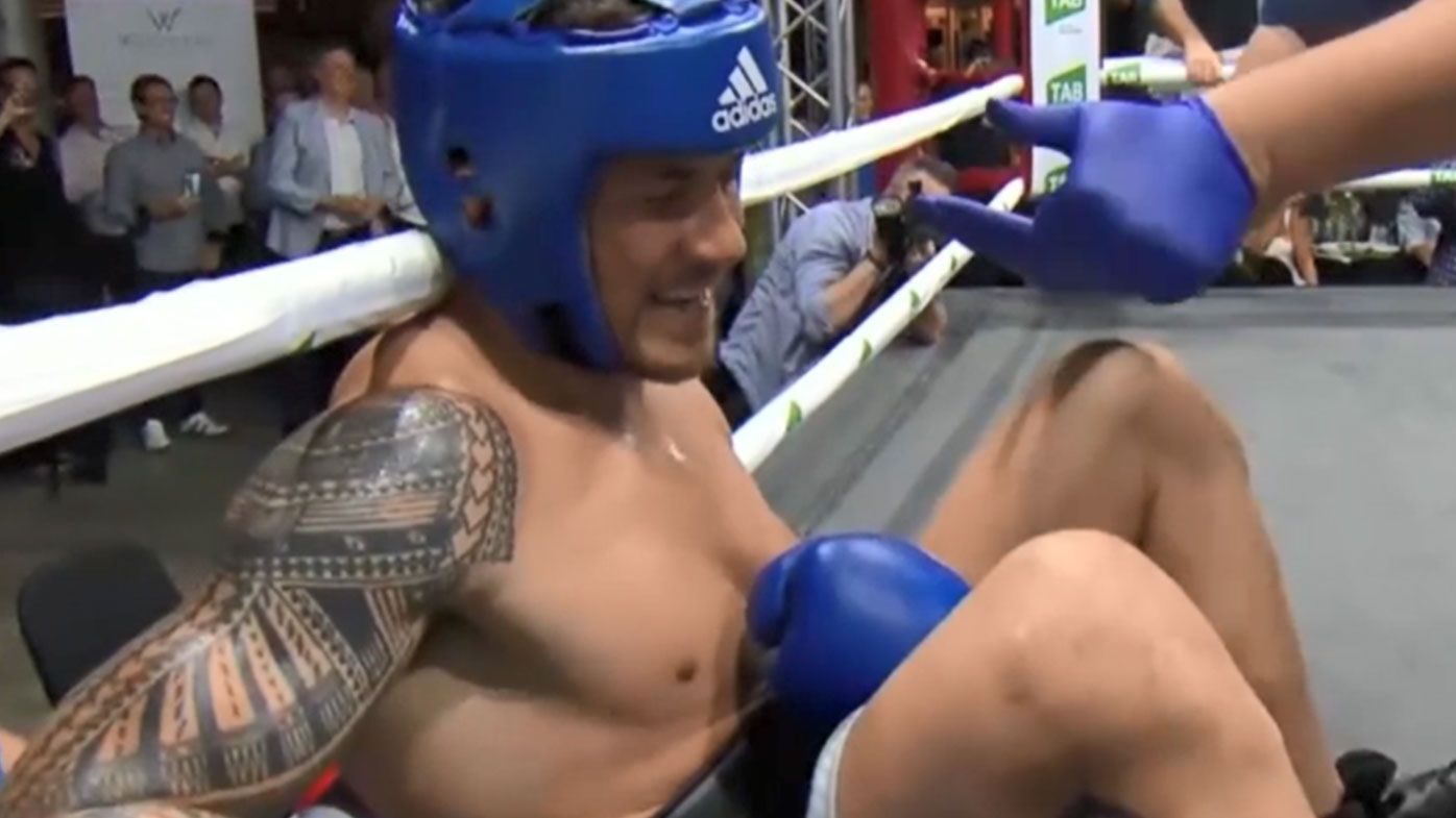 Sonny Bill Williams 'stopped' in charity boxing bout by reality TV star Stu Laundy