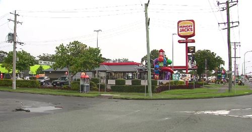 The incident allegedly occurred at the Labrador Hungry Jack's on the Gold Coast.