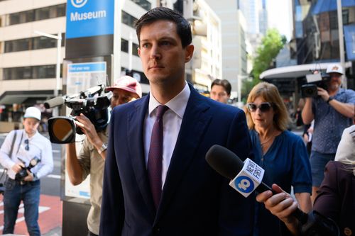 Former NSW State Liberal MP Roderick Amon departs the Downing Centre Local Court, in Sydney, New South Wales, Thursday, February 27, 2025.