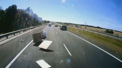 Dashcam footage shows unsecured loans are a real danger on the roads.