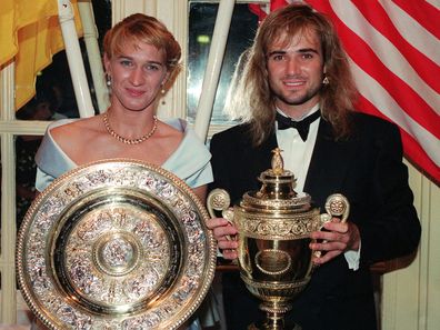 Steffi Graf and Andre Agassi at the 1992 Wimbledon Champion's Ball