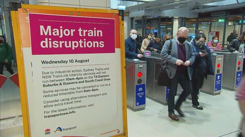 T4 Eastern Suburbs and South Coast line faces major train service delays amid strike action.