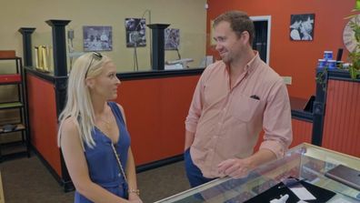 Matt takes ex girlfriend Chelsea shopping for his partner Kenzie's engagement ring on You, Me & My Ex on 9Now.