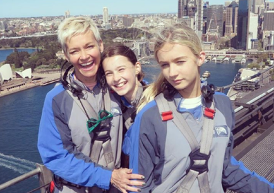 Jessica Rowe with her daughters