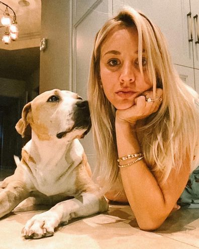 Kayley Cuoco's pets, including her dog Norman (pictured here) were present at her 2018 wedding to Karl Cook.