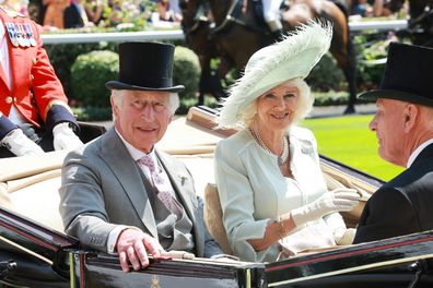 King Charles III and Queen Camilla attend day three of Royal Ascot 2023 at Ascot Racecourse on June 22, 2023 in Ascot, England