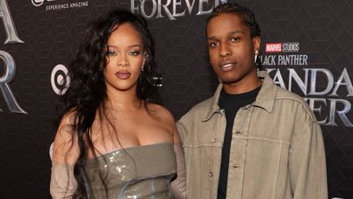 Rihanna and A$AP Rocky attend the Black Panther: Wakanda Forever World Premiere at the El Capitan Theatre in Hollywood, California on October 26, 2022. (Photo by Jesse Grant/Getty Images for Disney)