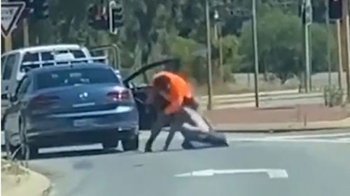 A shocking road rage attack on a Perth taxi driver has been caught on camera in the suburb of Martin, Perth.